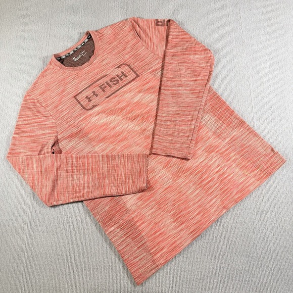 Under Armour Shirt Mens Size XL Light Heather Fish Hunter Heatgear Fitted - Picture 1 of 7